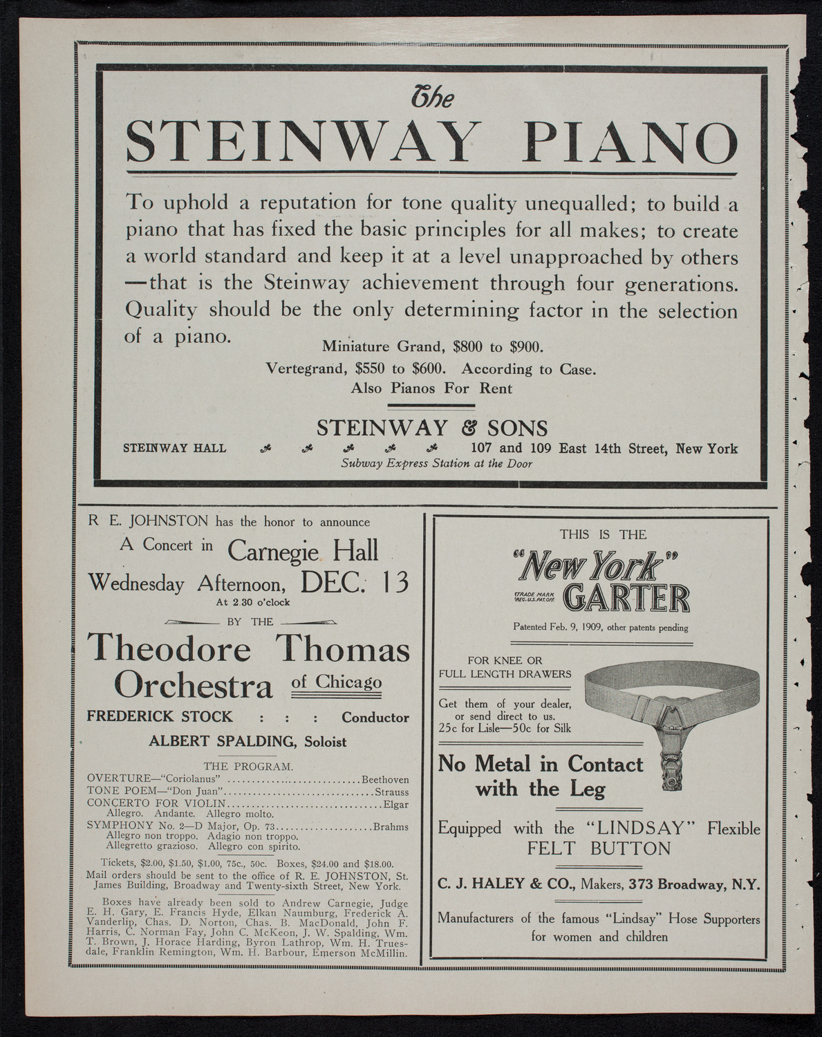 Russian Symphony Society of New York, November 18, 1911, program page 4