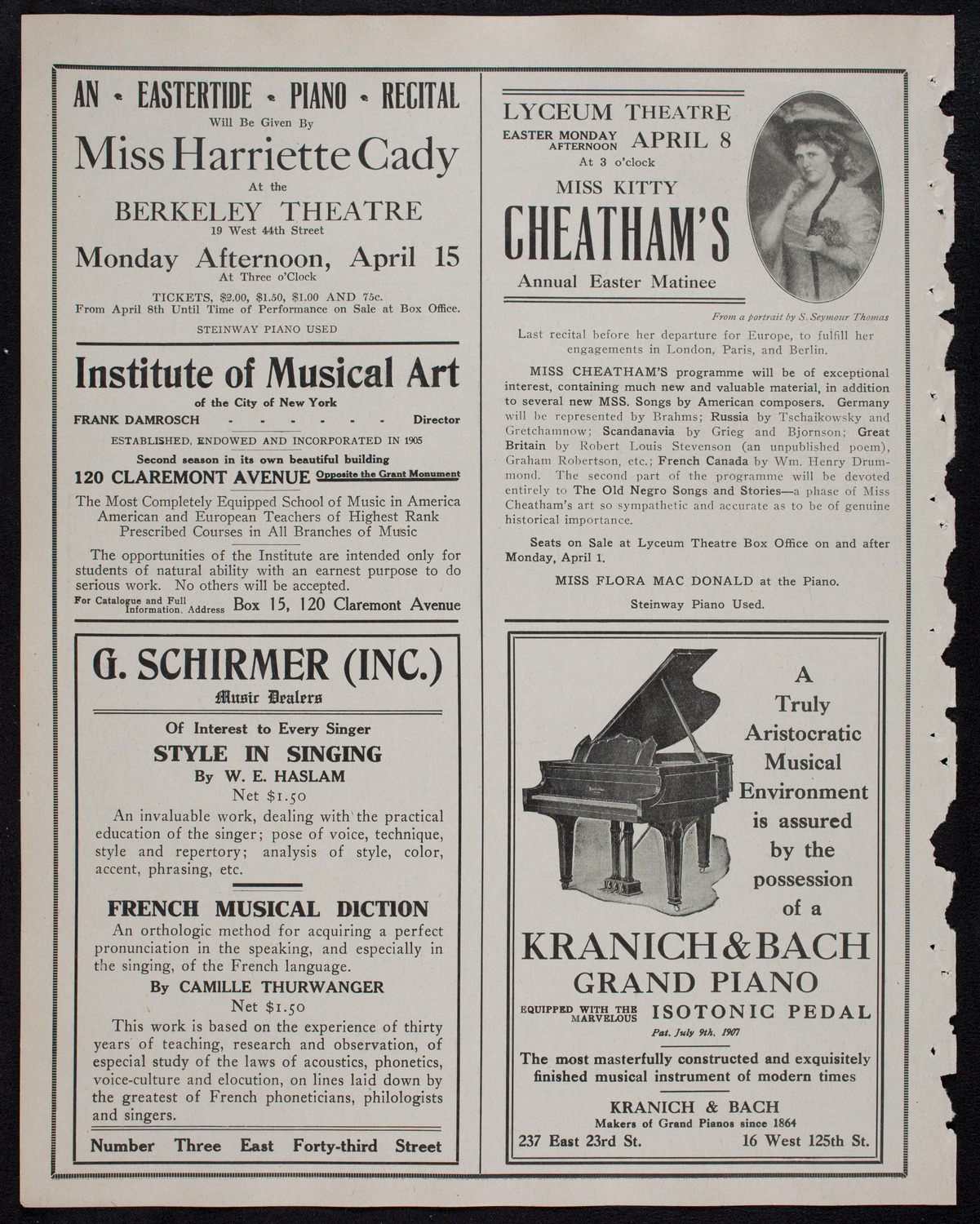 Brahms Festival: New York Symphony Orchestra, March 29, 1912, program page 6