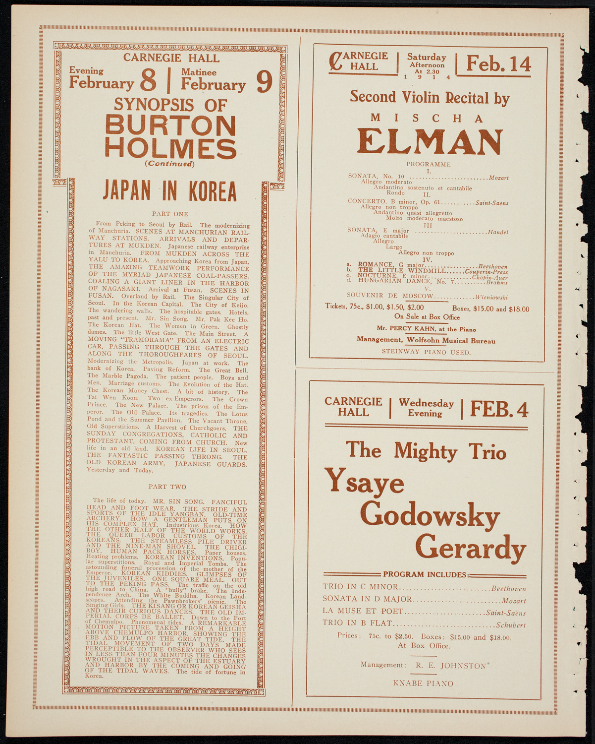 Burton Holmes Travelogue: China in 1913, February 2, 1914, program page 10