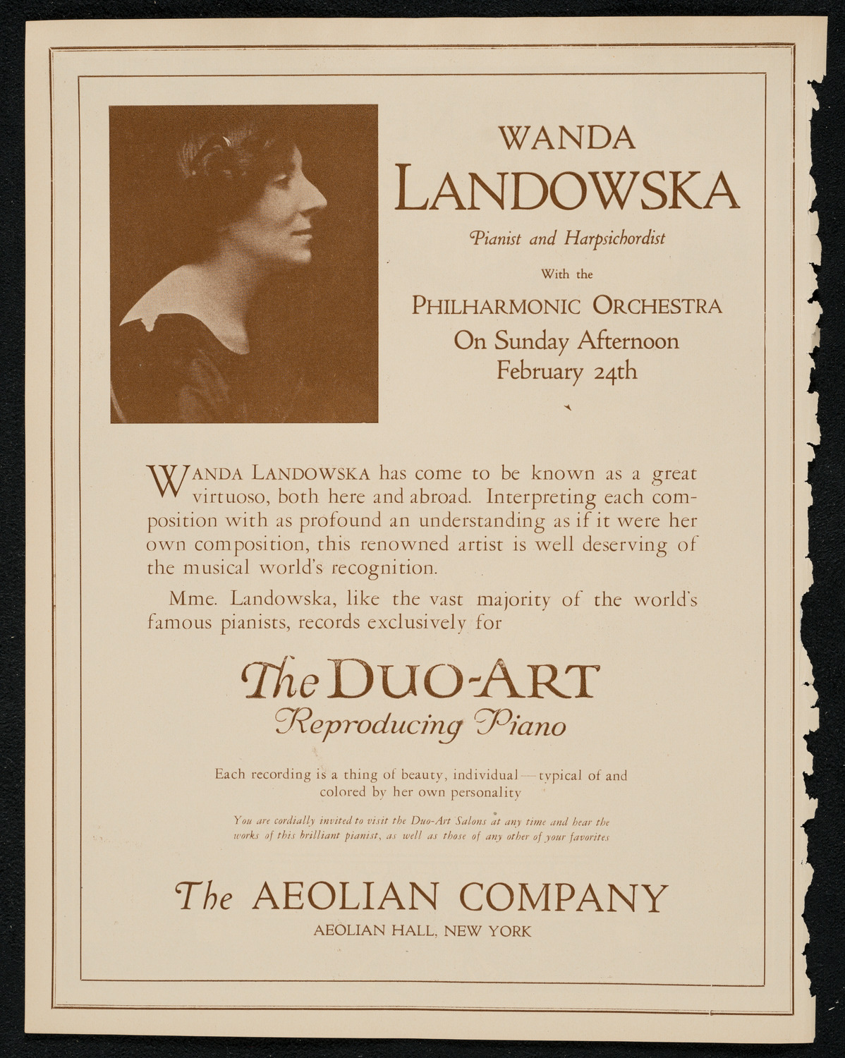 New York Philharmonic, February 24, 1924, program page 2