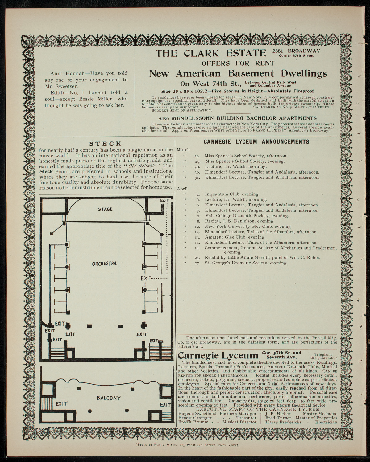 Benefit: Boys' Trade School, March 28, 1905, program page 4