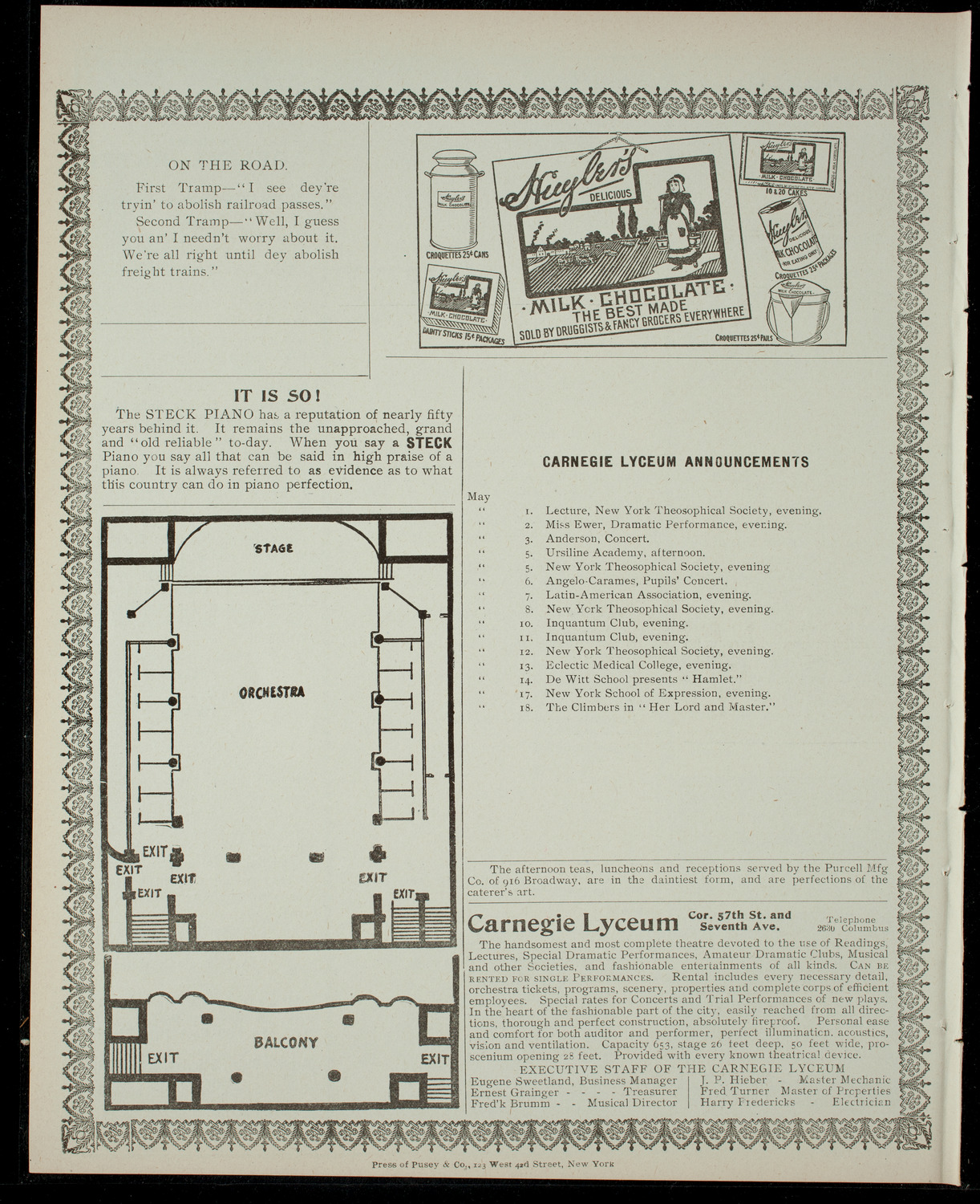 Princeton University Triangle Club, April 30, 1904, program page 4