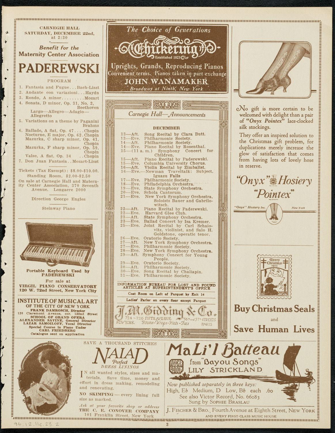 Mignon, A Motion Picture Illustration, December 11, 1923, program page 3