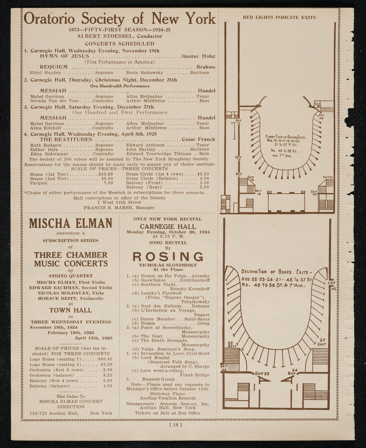 Rhys Morgan, Tenor, October 6, 1924, program page 10