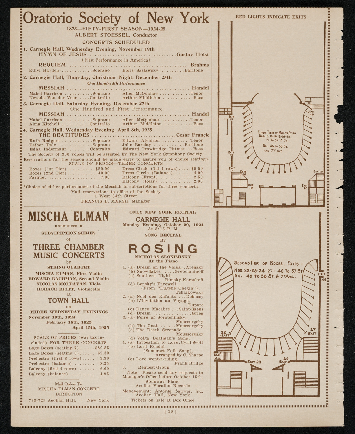 Rhys Morgan, Tenor, October 6, 1924, program page 10