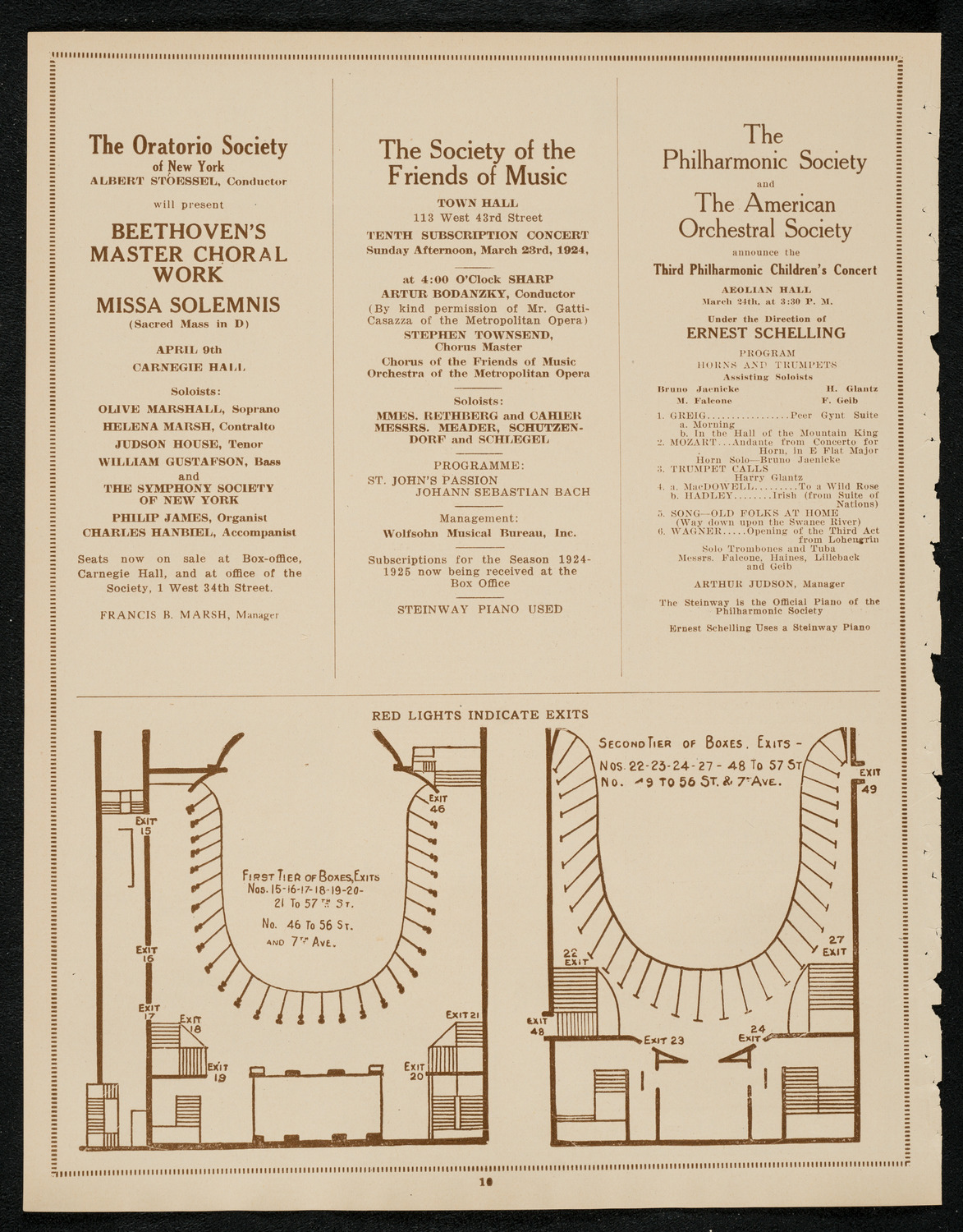 Vladimir de Pachmann, Piano, March 17, 1924, program page 10