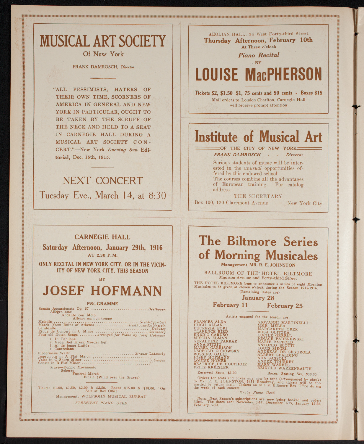 Symphony Concert for Young People, January 22, 1916, program page 2