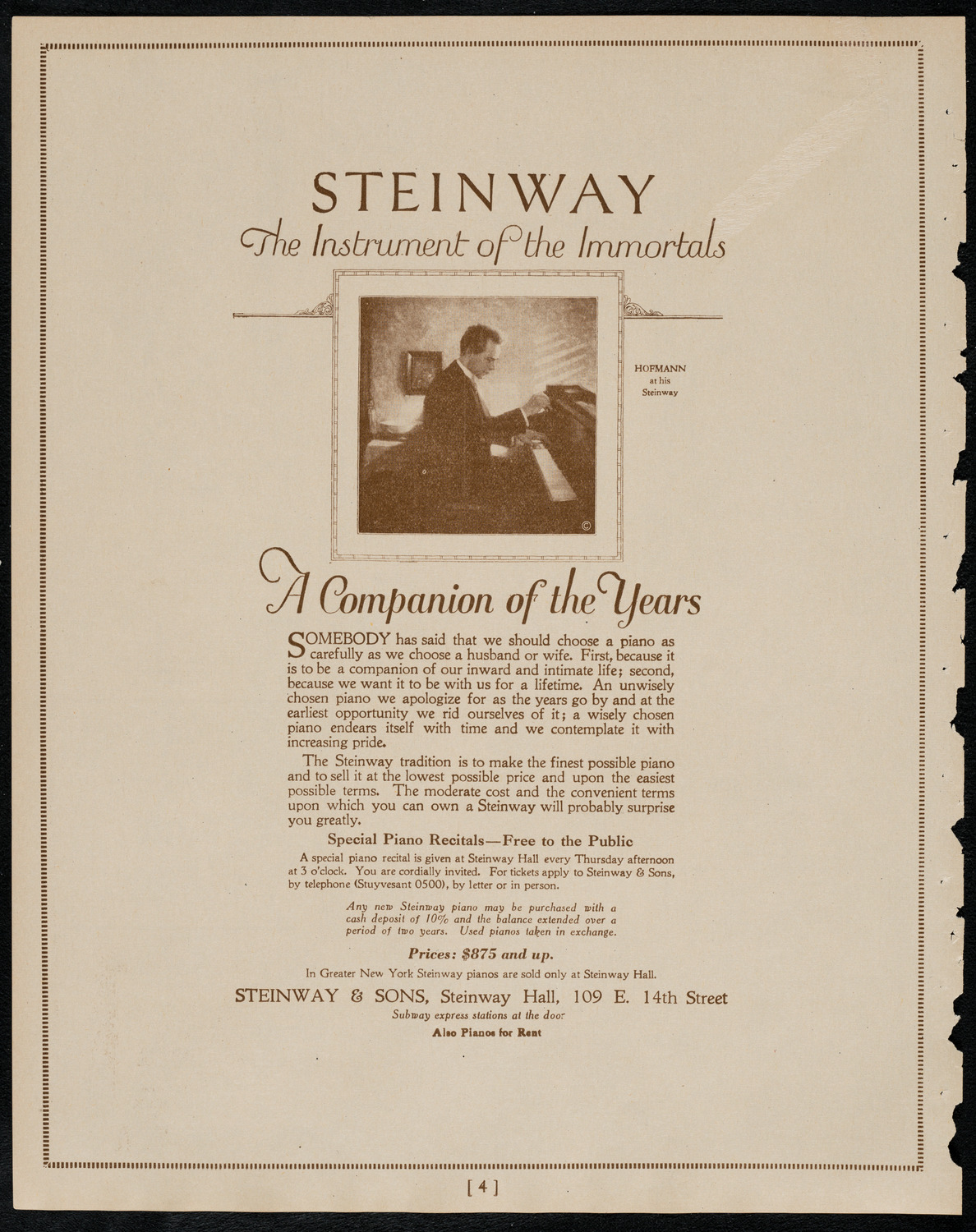 Jewish Ministers Cantors Association of America, February 19, 1922, program page 4