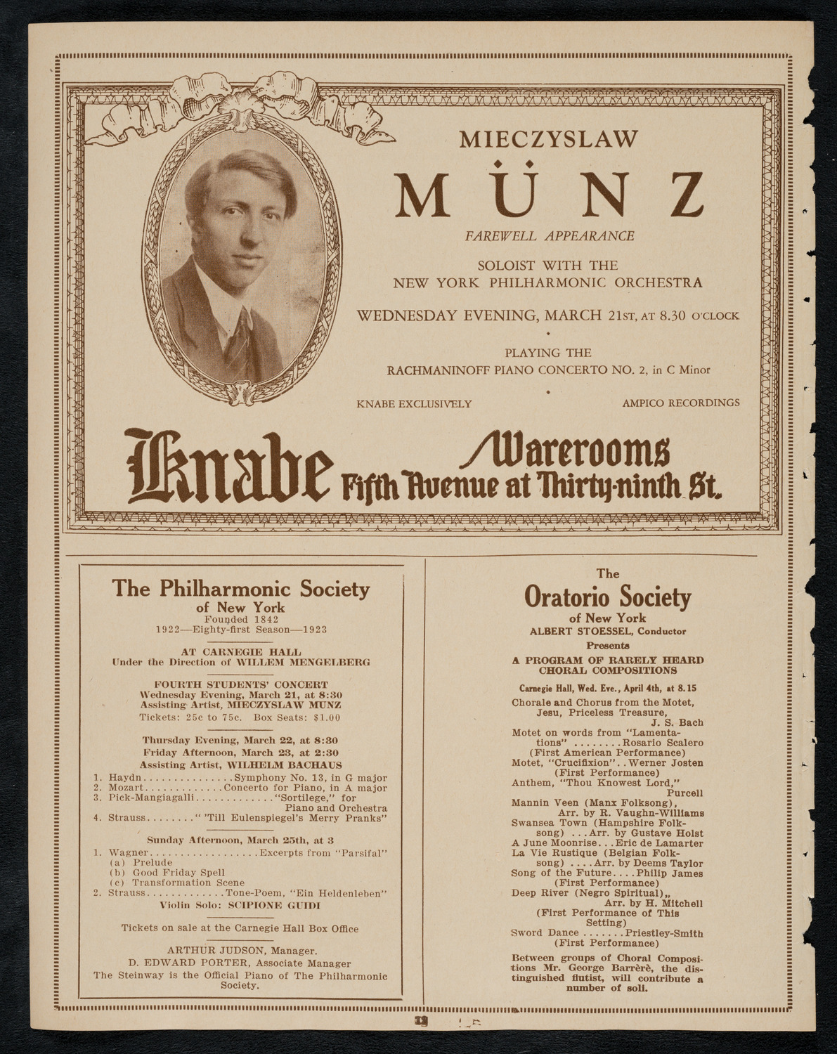 Albert Spalding, Violin, March 18, 1923, program page 12