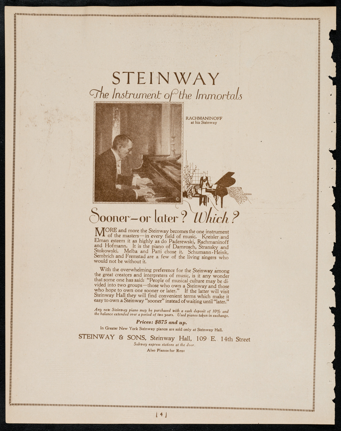 The Ampico Film "Immortalized", May 4, 1922, program page 4