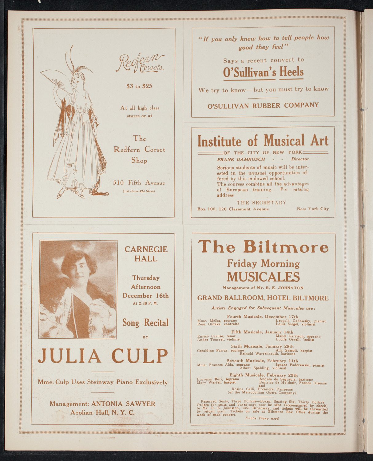 Boston Symphony Orchestra, December 4, 1915, program page 2