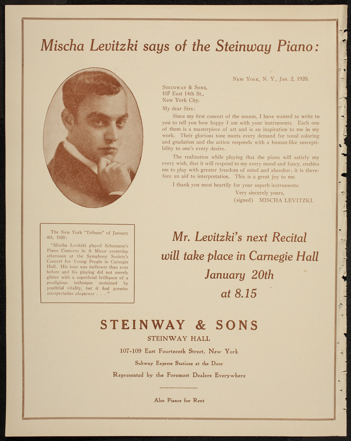 New York Banks Glee Club, January 17, 1920, program page 4