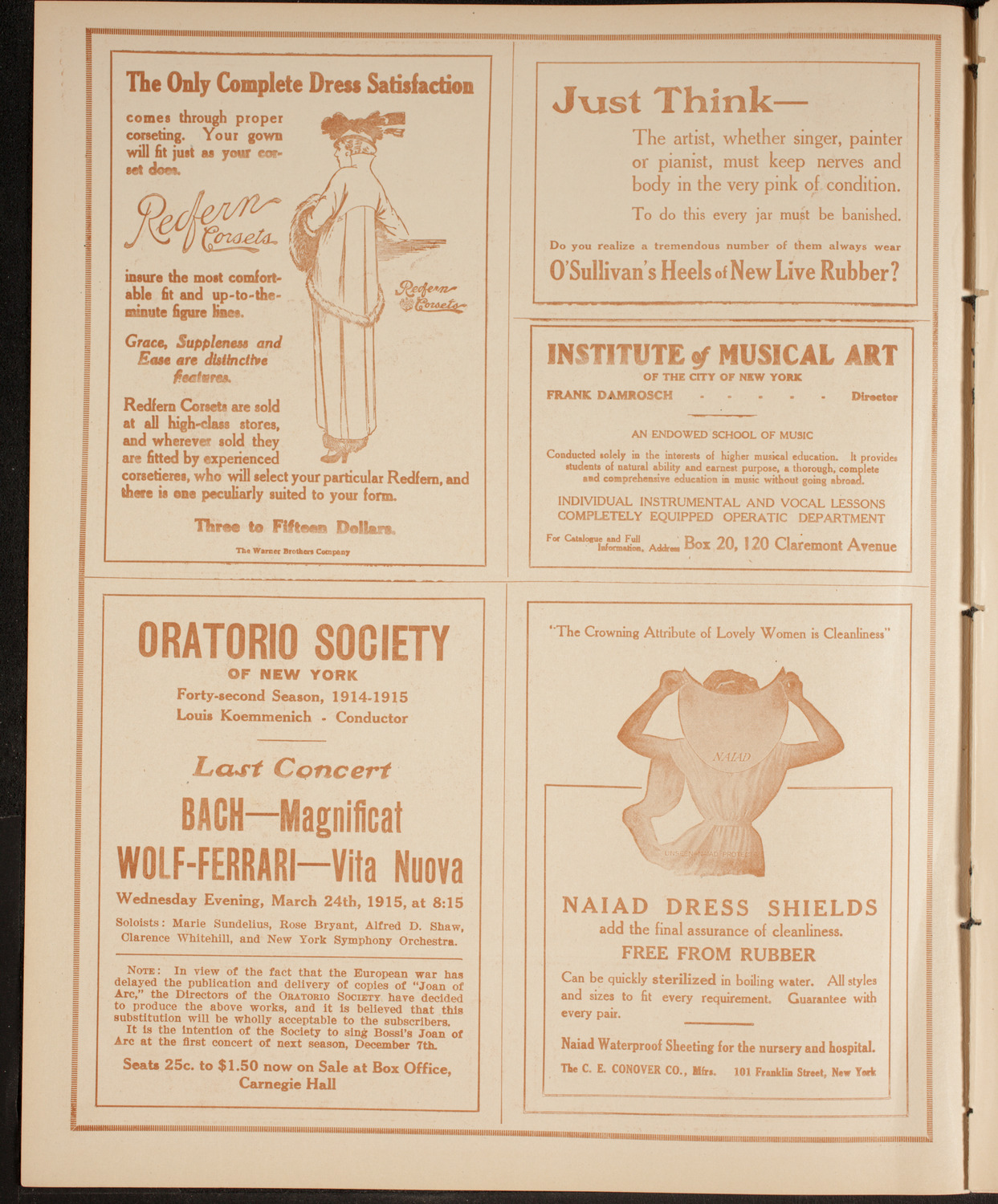 Thomas Egan, Tenor, February 5, 1915, program page 2