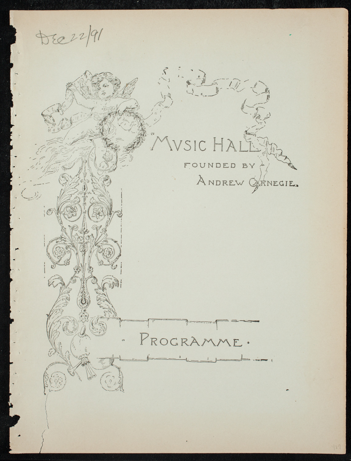 Grand Concert, December 22, 1891, program page 1