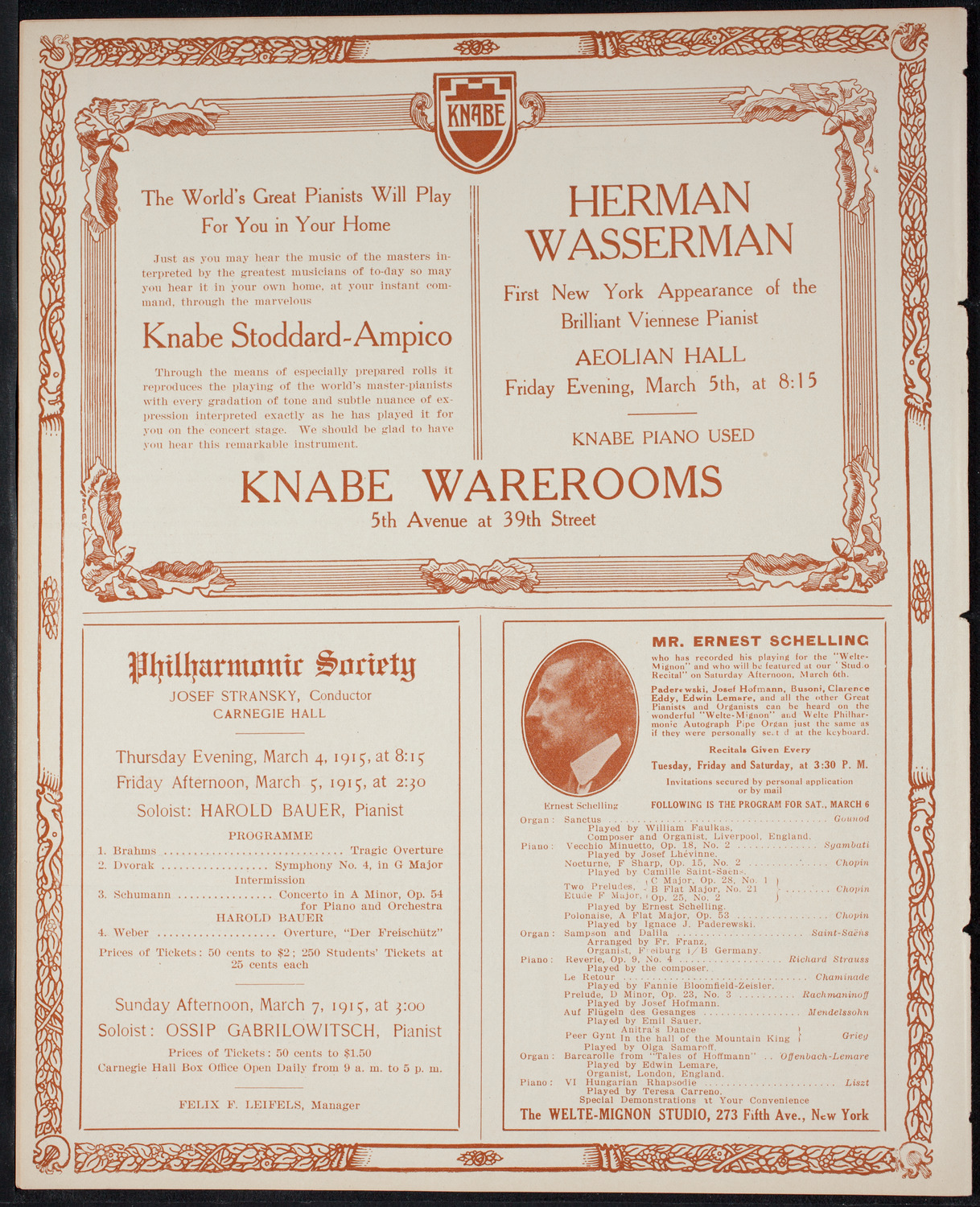 Alice Verlet, Soprano, March 4, 1915, program page 12