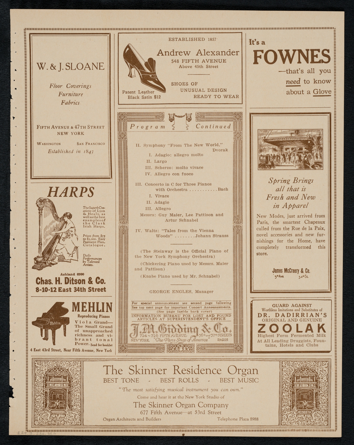 New York Symphony Orchestra, March 23, 1923, program page 7