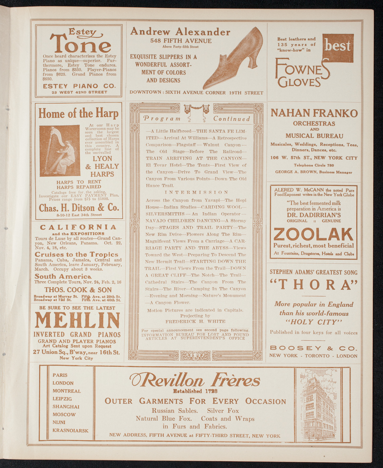 Elmendorf Lecture: The Grand Canyon of Arizona, December 12, 1915, program page 7