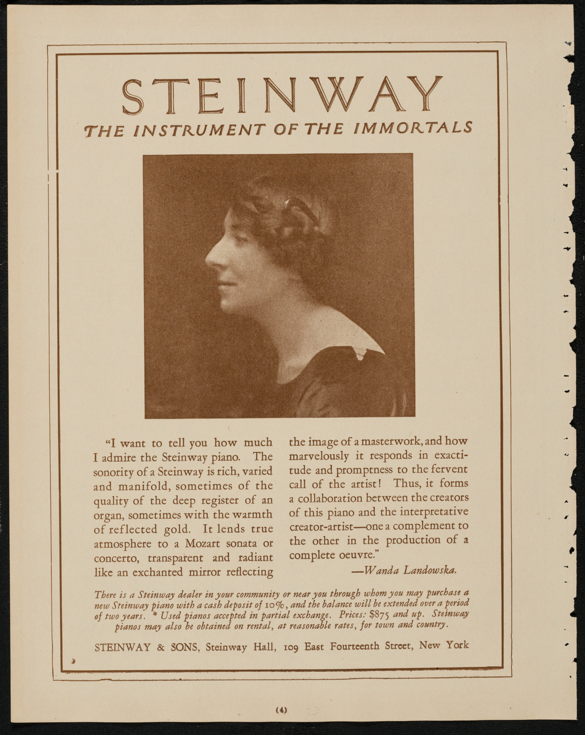 Sophie Braslau, Contralto, April 16, 1925, program page 4