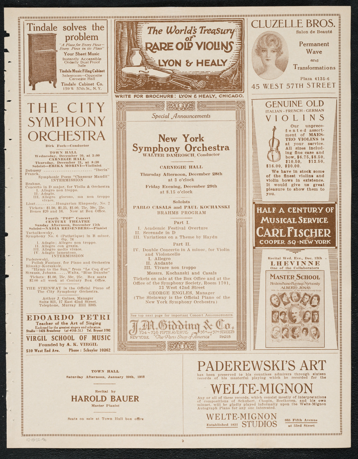 Colin O'More, Tenor, with Sigmund Schwarzenstein, Violin, December 15, 1922, program page 9