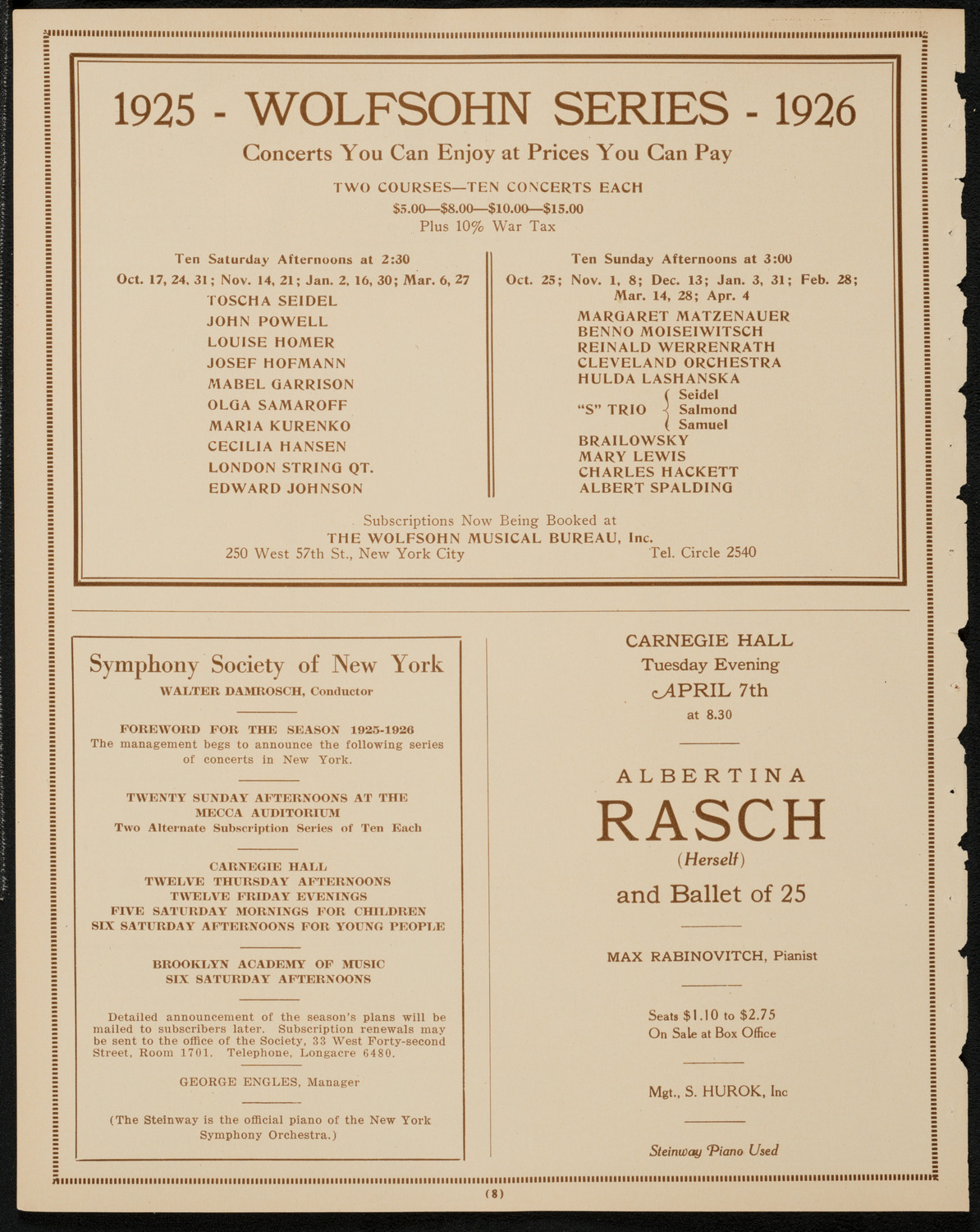 Symphony Concert for Young People, April 4, 1925, program page 8