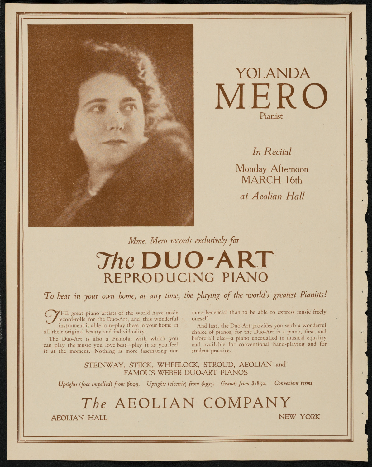 Mischa Levitzki, Piano, March 14, 1925, program page 2