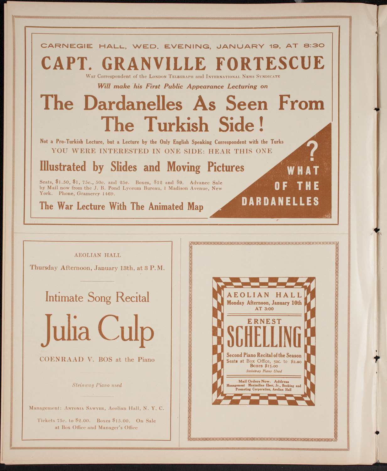 Lecture by Ellis Ashmead-Bartlett, January 7, 1916, program page 10