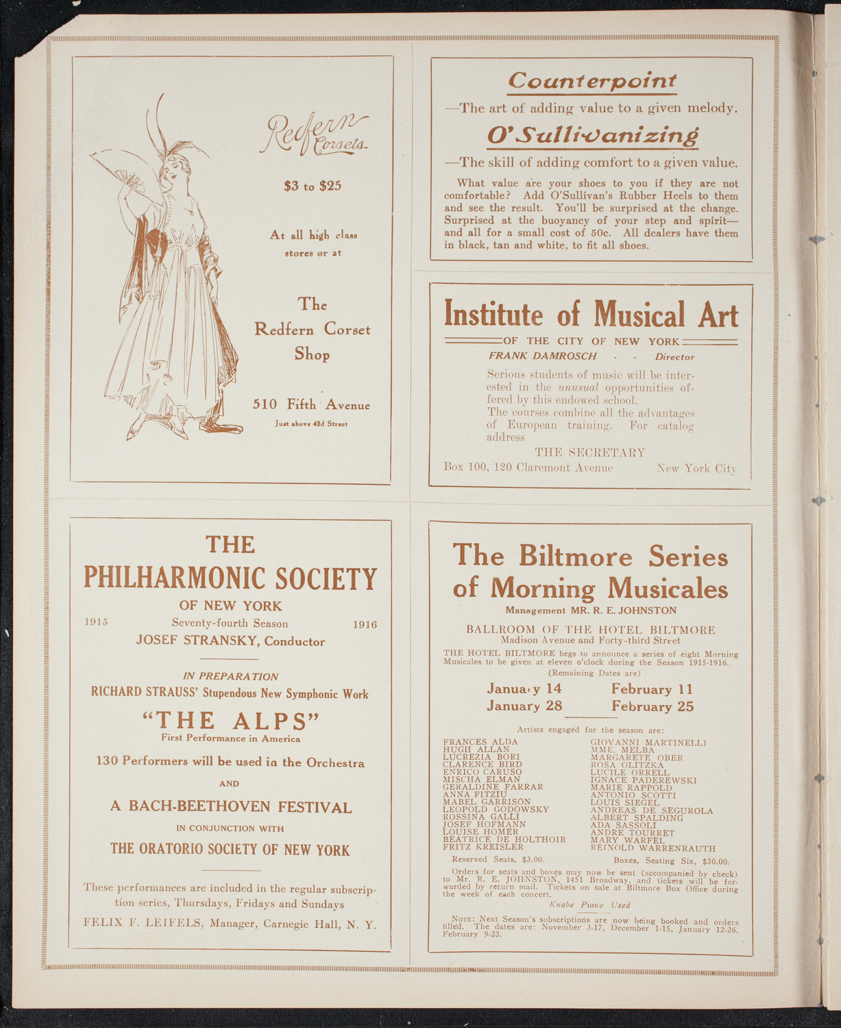 Columbia University Chorus, December 20, 1915, program page 2