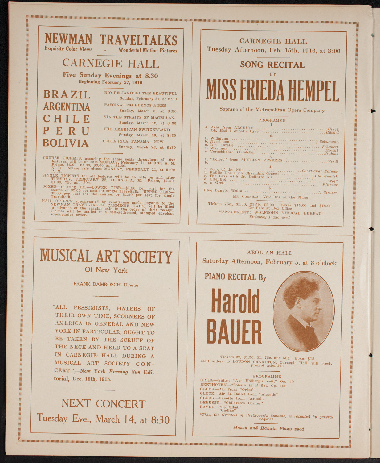 People's Symphony Concert, February 3, 1916, program page 10