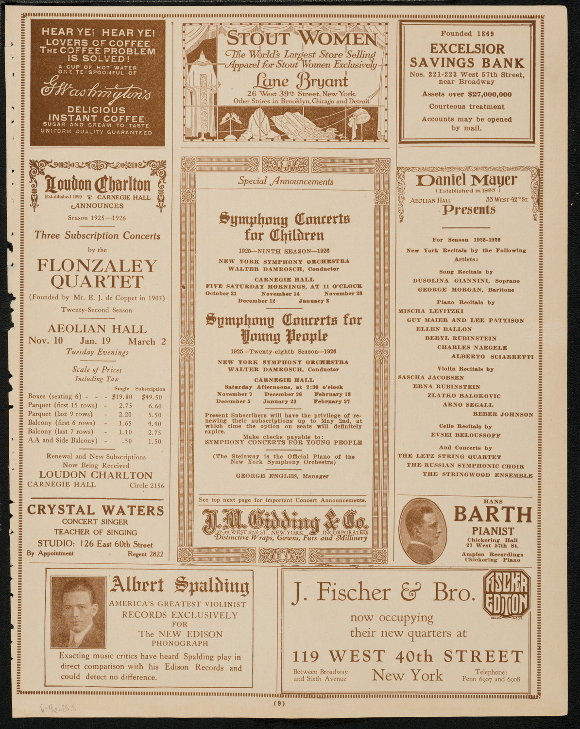 Stockholm University Singers, June 4, 1925, program page 9