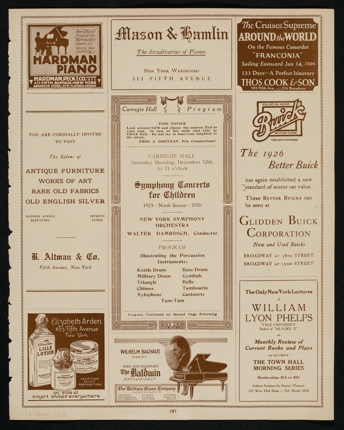 Symphony Concert for Young People, December 12, 1925, program page 5