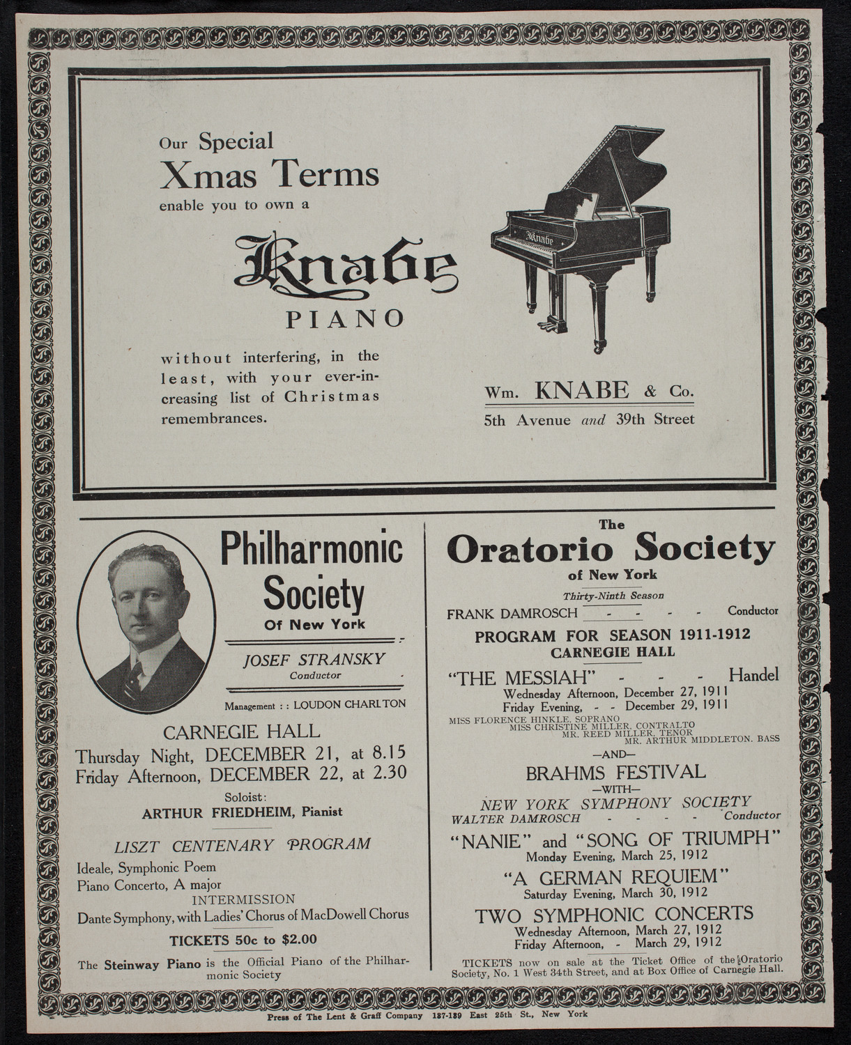 Columbia University Festival Chorus, December 18, 1911, program page 12