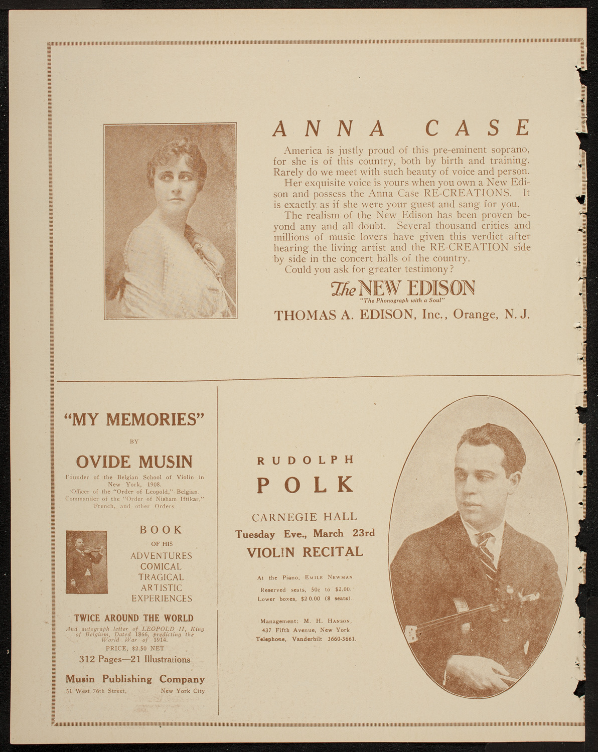New York Philharmonic, March 11, 1920, program page 2