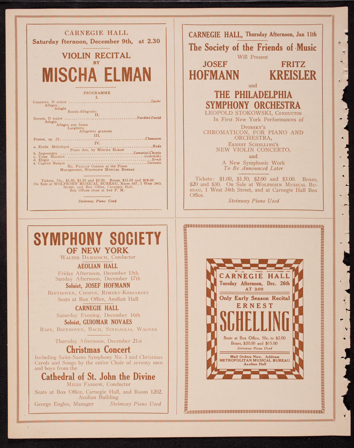 New York Philharmonic, December 3, 1916, program page 8