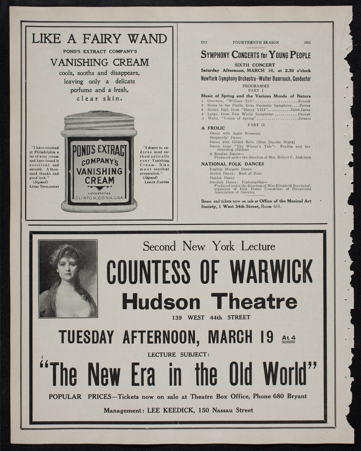 Lecture by Frances Evelyn Maynard Greville, Countess of Warwick, March 12, 1912, program page 8