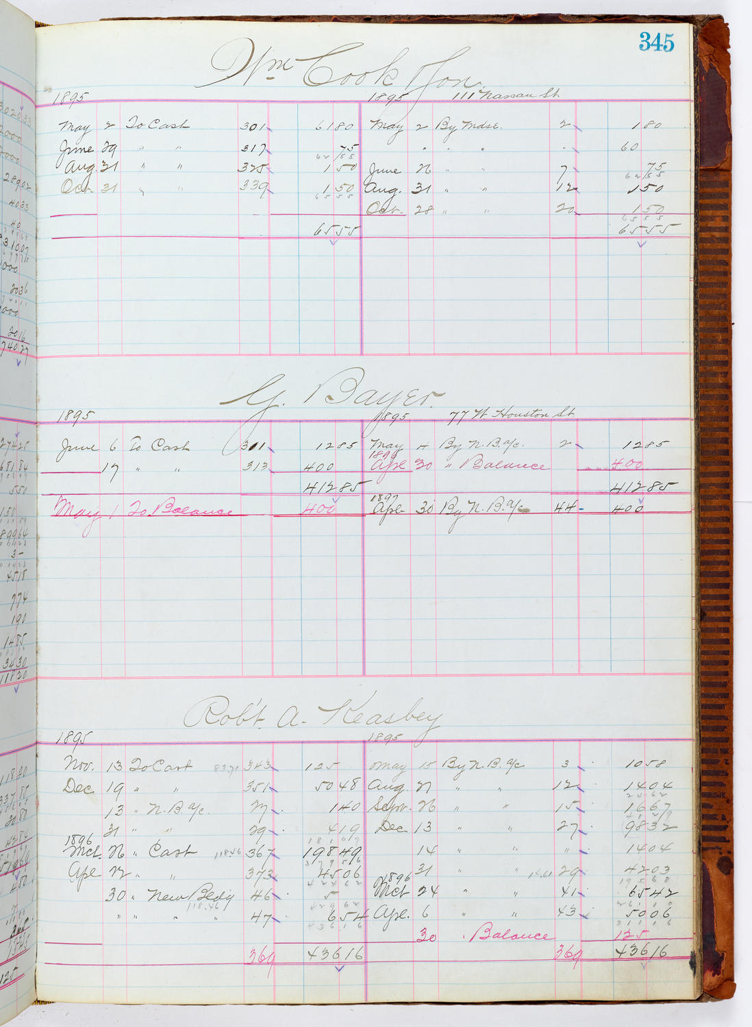Music Hall Accounting Ledger, volume 1, page 345