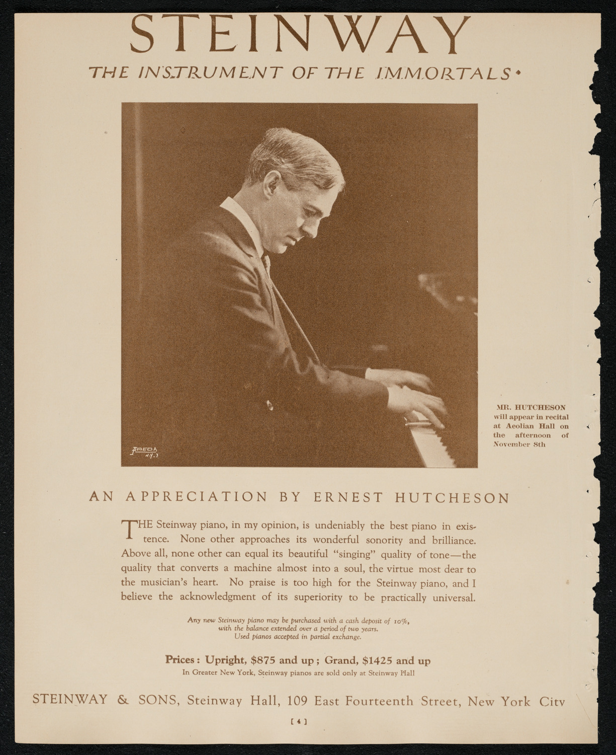 New York Philharmonic, November 7, 1924, program page 4