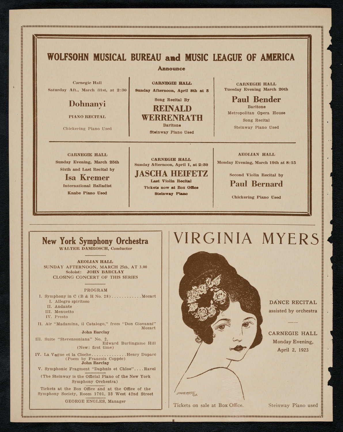 Albert Spalding, Violin, March 18, 1923, program page 8