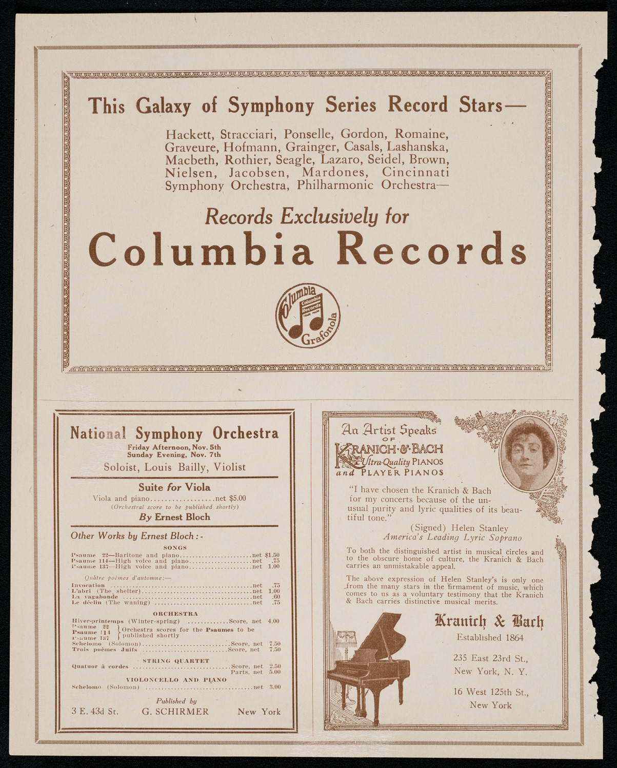 Mildred Wellerson, Cello, November 6, 1920, program page 6