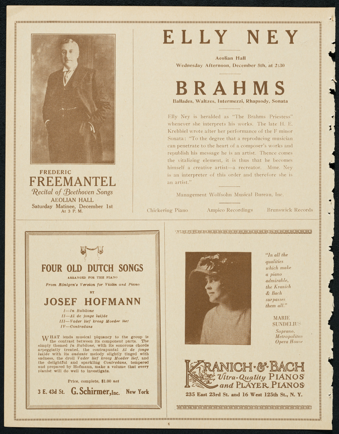 New York Philharmonic, November 23, 1923, program page 6