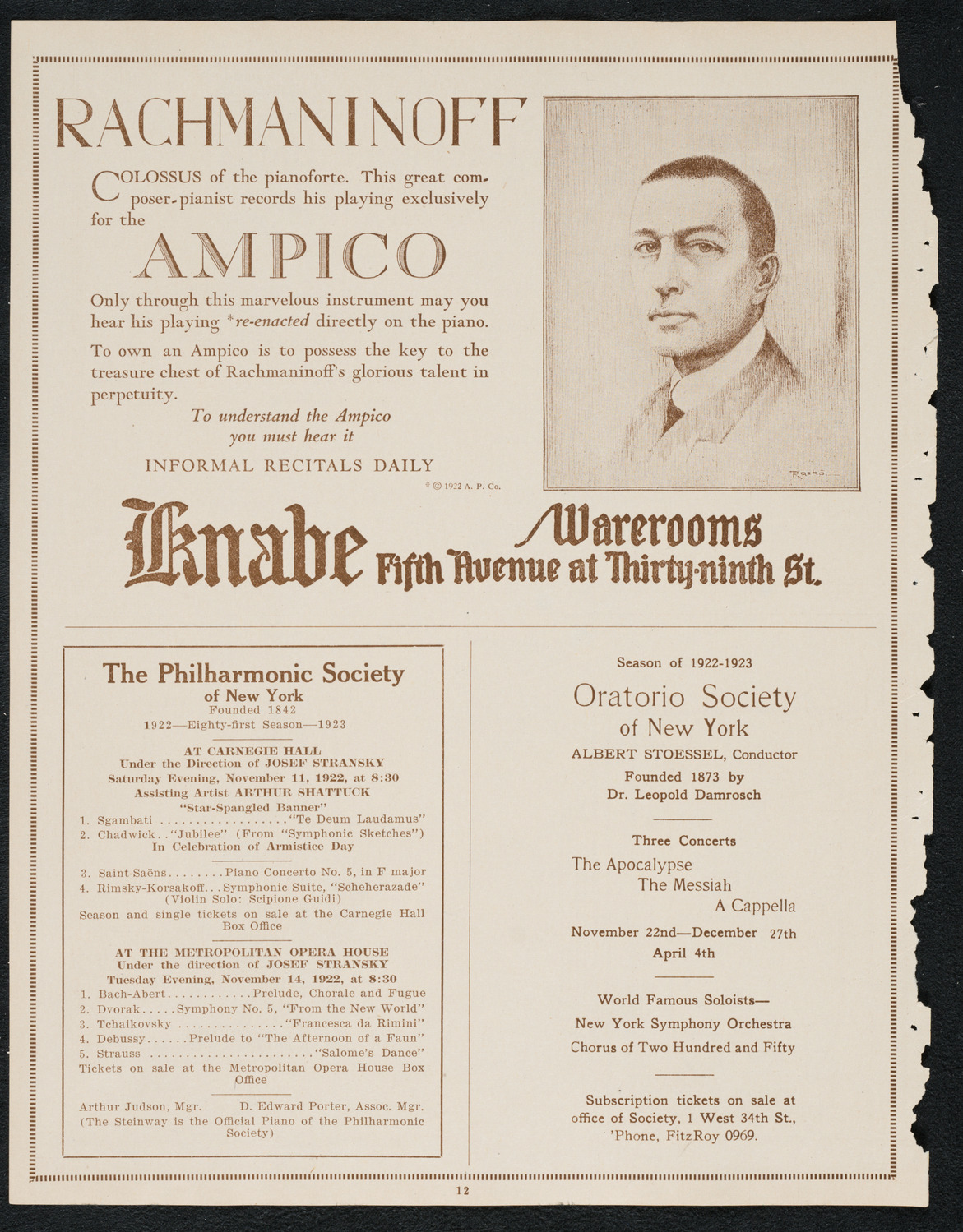 Symphony Concert for Young People, November 11, 1922, program page 12