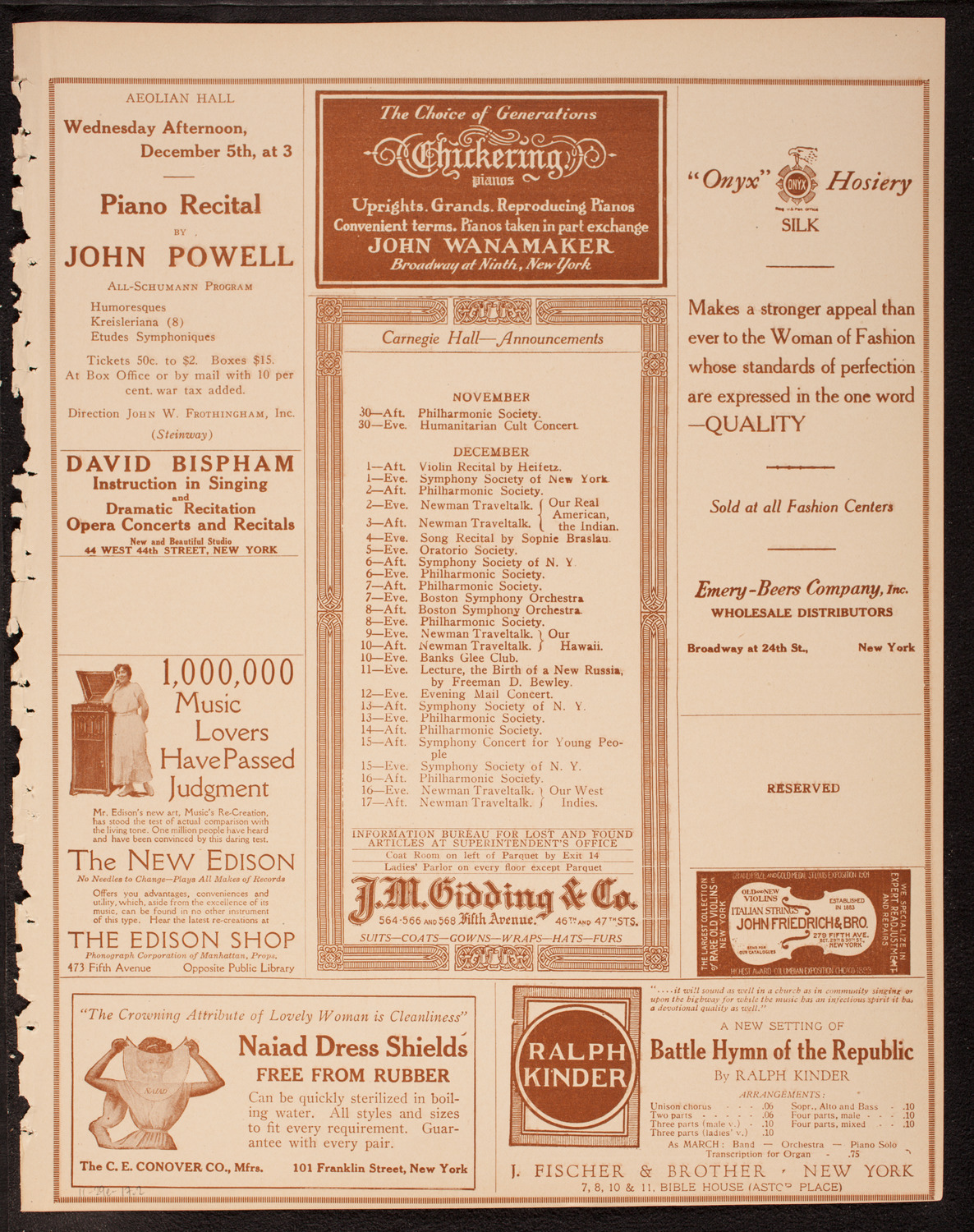 Lecture by Sergeant Arthur Guy Empey, November 29, 1917, program page 3