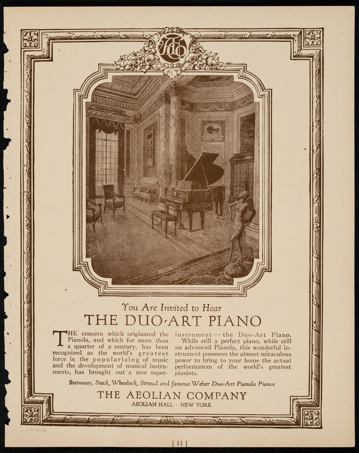 New York Symphony Orchestra, January 5, 1922, program page 11