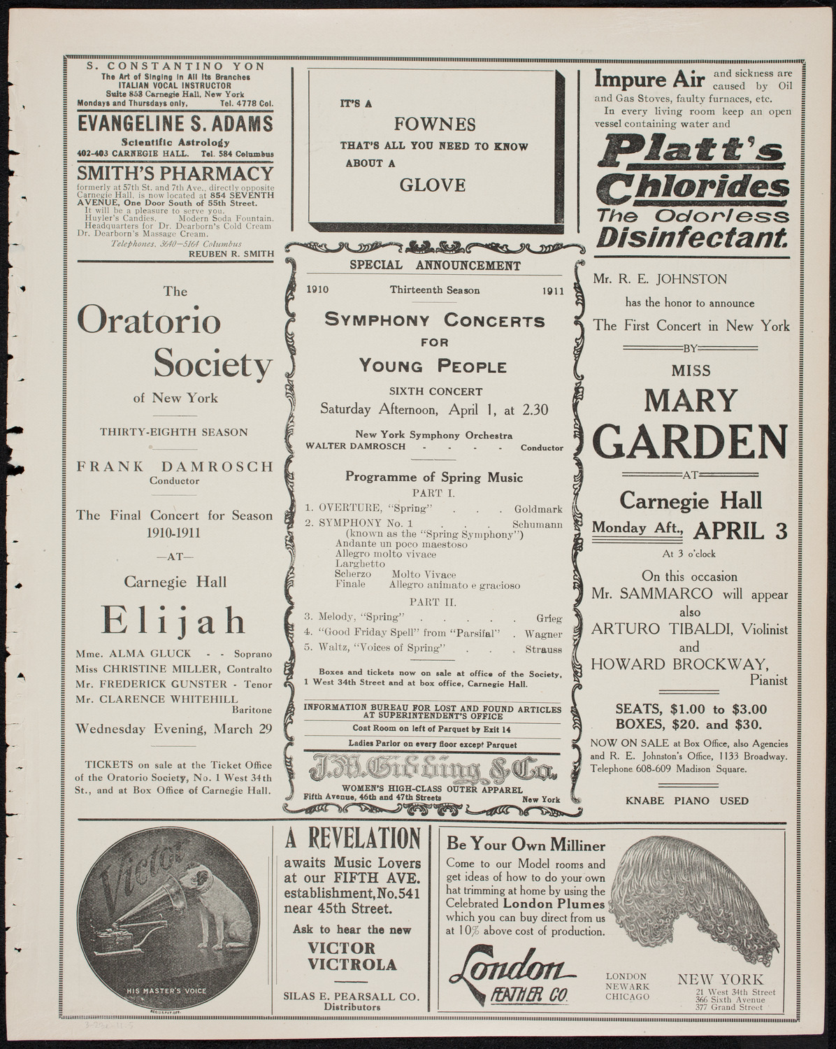 Boston Symphony Orchestra, March 23, 1911, program page 9