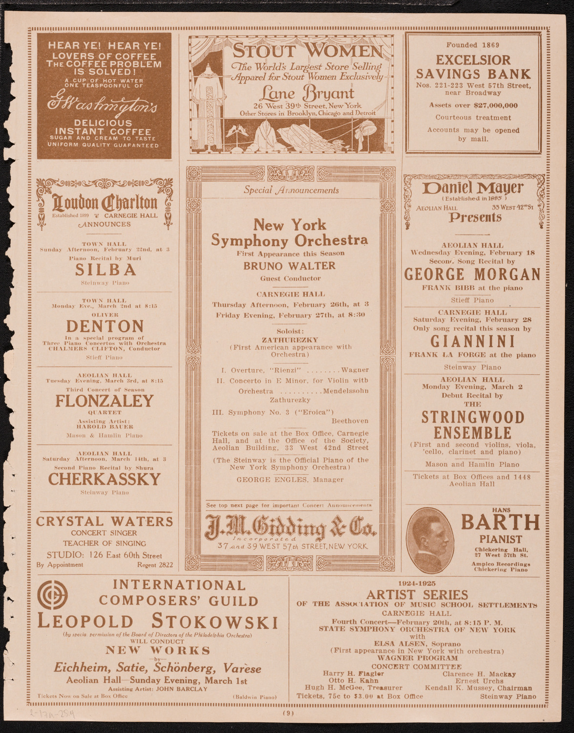 State Symphony Orchestra of New York, February 17, 1925, program page 6