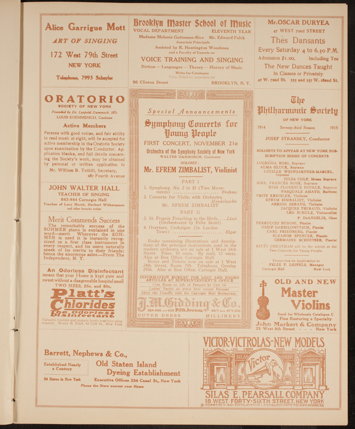 Elmendorf Lecture: Around the Mediterranean, November 16, 1914, program page 9