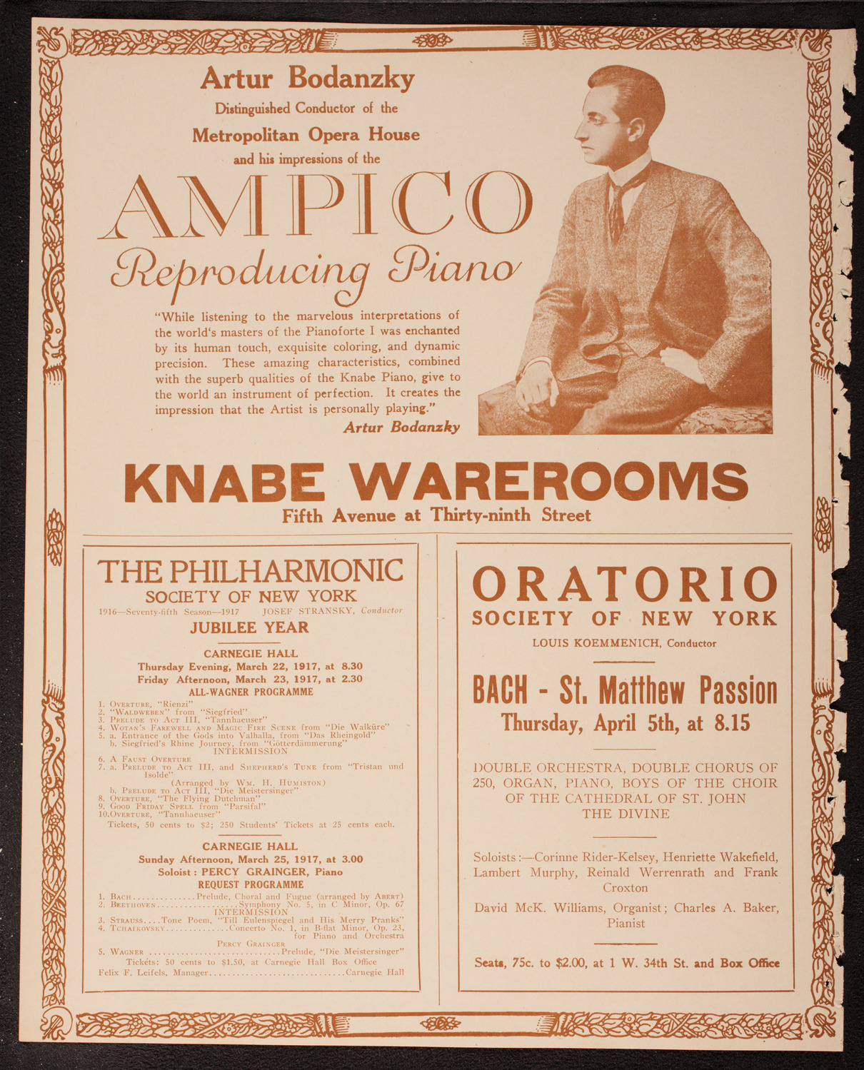 Boston Symphony Orchestra, March 17, 1917, program page 12