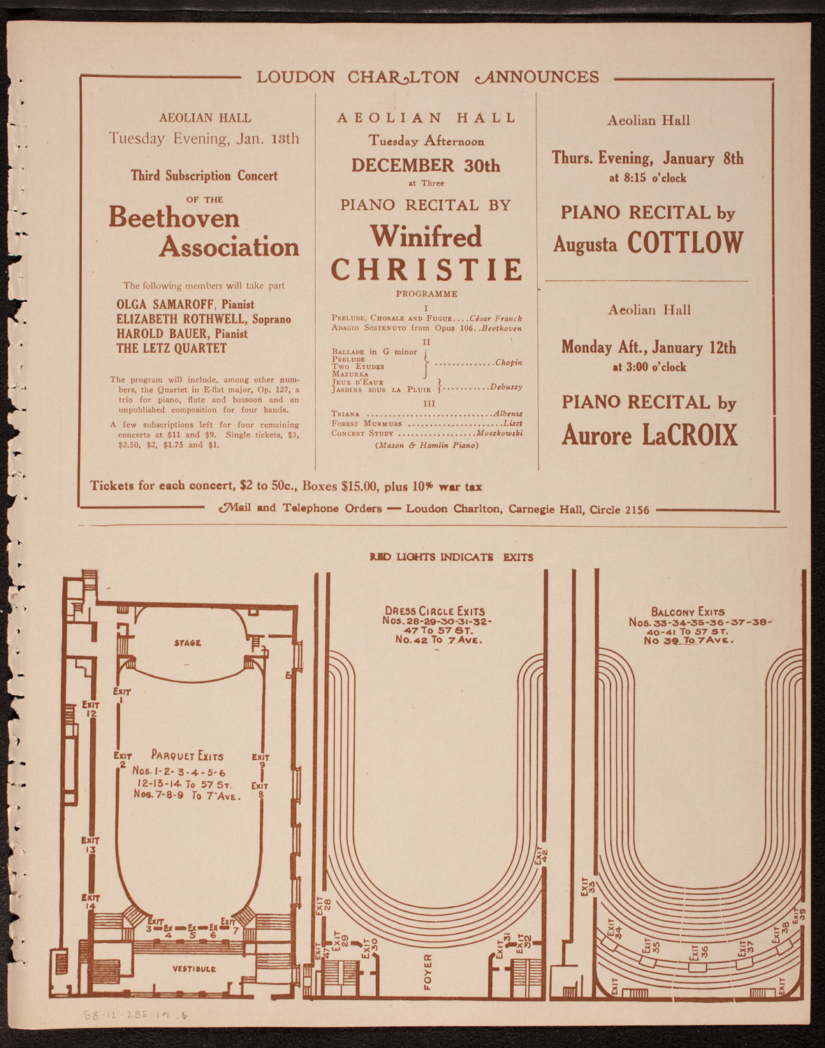 New Symphony Orchestra, December 28, 1919, program page 11