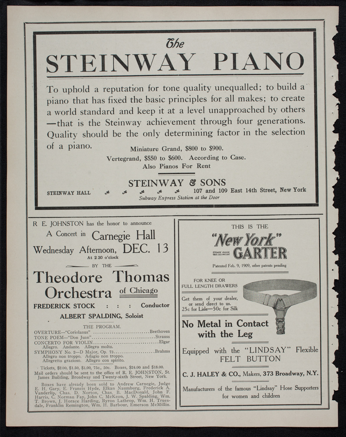 Russian Symphony Society of New York, November 19, 1911, program page 4