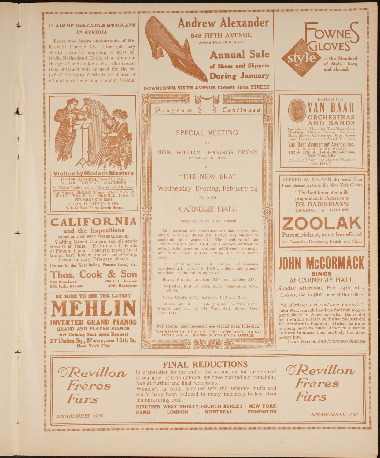 The Civic Forum, February 3, 1915, program page 7