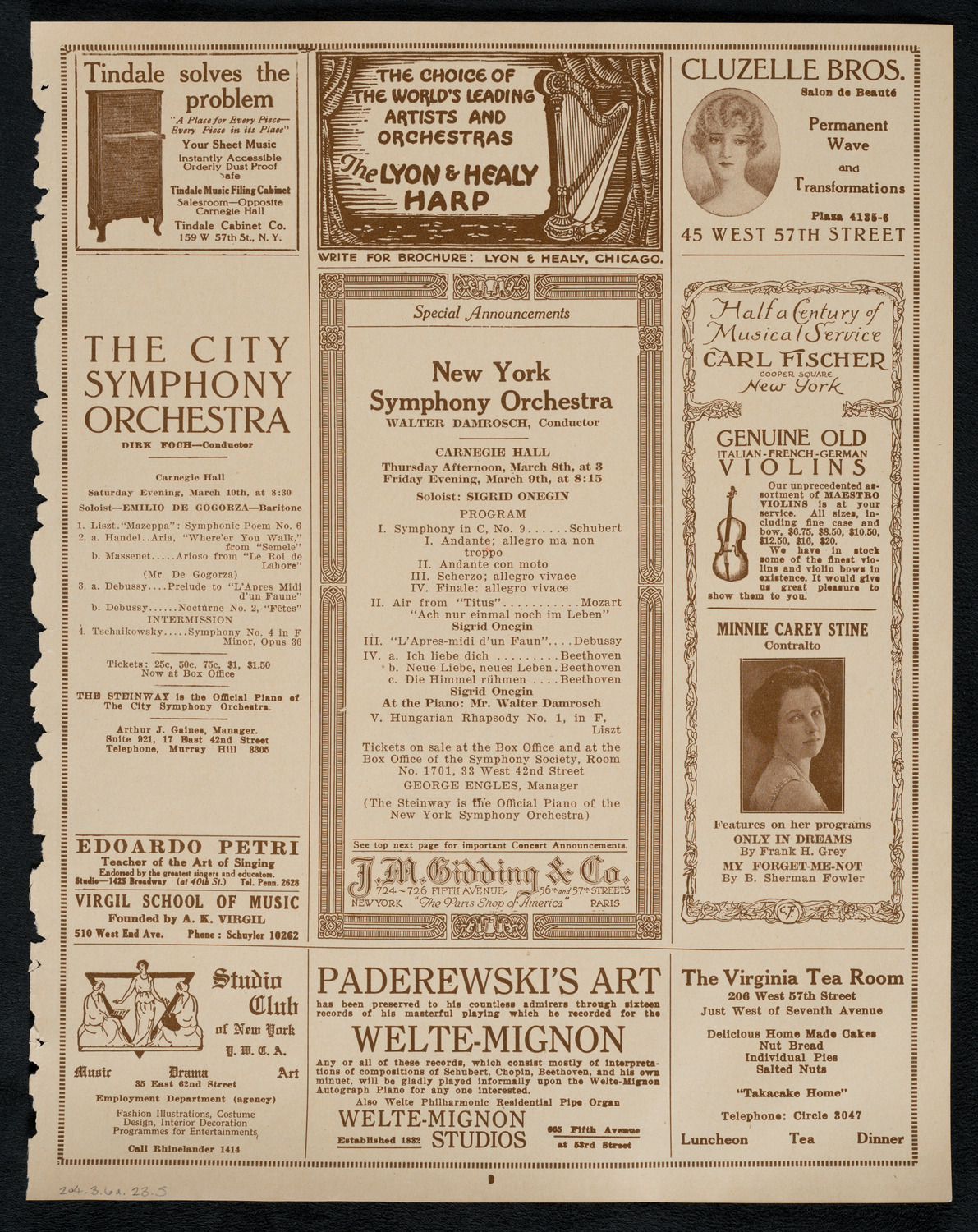 Ruth Posselt, Violin, March 6, 1923, program page 9